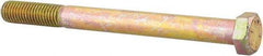 Made in USA - 5/8-11 UNC, 7" Length Under Head Hex Head Cap Screw - Partially Threaded, Grade 8 Alloy Steel, Zinc Yellow Dichromate Finish, 15/16" Hex - Benchmark Tooling