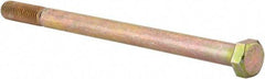 Made in North America - 5/8-11 UNC, 9-1/2" Length Under Head Hex Head Cap Screw - Partially Threaded, Grade 8 Alloy Steel, Zinc Yellow Dichromate Finish, 15/16" Hex - Benchmark Tooling