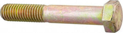 Made in USA - 5/8-11 UNC, 3-3/4" Length Under Head Hex Head Cap Screw - Partially Threaded, Grade 8 Alloy Steel, Zinc Yellow Dichromate Finish, 15/16" Hex - Benchmark Tooling