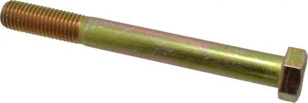 Made in USA - 3/4-10 UNC, 7" Length Under Head Hex Head Cap Screw - Partially Threaded, Grade 8 Alloy Steel, Zinc Yellow Dichromate Finish, 1-1/8" Hex - Benchmark Tooling