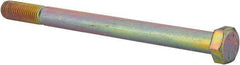 Made in USA - 3/4-10 UNC, 10" Length Under Head Hex Head Cap Screw - Partially Threaded, Grade 8 Alloy Steel, Zinc Yellow Dichromate Finish, 1-1/8" Hex - Benchmark Tooling