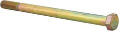 Made in North America - 3/4-10 UNC, 11" Length Under Head Hex Head Cap Screw - Partially Threaded, Grade 8 Alloy Steel, Zinc Yellow Dichromate Finish, 1-1/8" Hex - Benchmark Tooling
