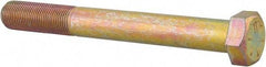 Made in USA - 3/4-16 UNF, 6-1/2" Length Under Head Hex Head Cap Screw - Partially Threaded, Grade 8 Alloy Steel, Zinc Yellow Dichromate Finish, 1-1/8" Hex - Benchmark Tooling