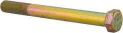 Made in USA - 3/4-16 UNF, 7-1/2" Length Under Head Hex Head Cap Screw - Partially Threaded, Grade 8 Alloy Steel, Zinc Yellow Dichromate Finish, 1-1/8" Hex - Benchmark Tooling