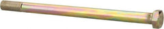 Made in North America - 3/4-16 UNF, 12" Length Under Head Hex Head Cap Screw - Partially Threaded, Grade 8 Alloy Steel, Zinc Yellow Dichromate Finish, 1-1/8" Hex - Benchmark Tooling