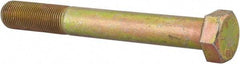 Made in USA - 3/4-16 UNF, 6" Length Under Head Hex Head Cap Screw - Partially Threaded, Grade 8 Alloy Steel, Zinc Yellow Dichromate Finish, 1-1/8" Hex - Benchmark Tooling