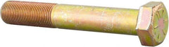 Made in USA - 7/8-14 UNF, 5-1/2" Length Under Head Hex Head Cap Screw - Partially Threaded, Grade 8 Alloy Steel, Zinc Yellow Dichromate Finish, 1-5/16" Hex - Benchmark Tooling