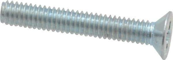 Value Collection - M2.5x0.45 Metric Coarse, 16mm OAL Phillips Drive Machine Screw - Flat Head, Grade 4.8 Steel, Zinc-Plated Finish, Without Washer - Benchmark Tooling