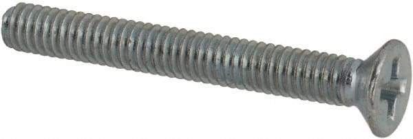 Value Collection - M2.5x0.45 Metric Coarse, 20mm OAL Phillips Drive Machine Screw - Flat Head, Grade 4.8 Steel, Zinc-Plated Finish, Without Washer - Benchmark Tooling