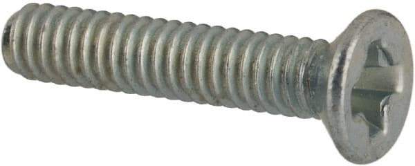 Value Collection - M2x0.40 Metric Coarse, 10mm OAL Phillips Drive Machine Screw - Flat Head, Grade 4.8 Steel, Zinc-Plated Finish, Without Washer - Benchmark Tooling