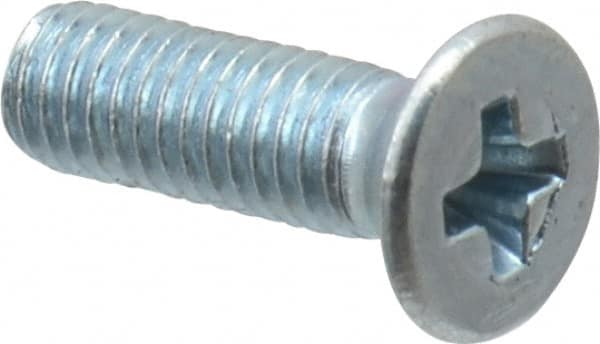 Value Collection - M3x0.50 Metric Coarse, 10mm OAL Phillips Drive Machine Screw - Flat Head, Grade 4.8 Steel, Zinc-Plated Finish, Without Washer - Benchmark Tooling