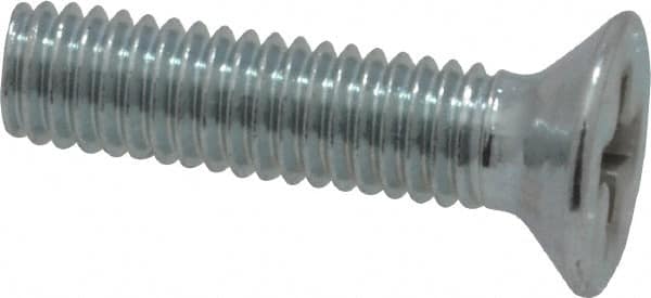 Value Collection - M3x0.50 Metric Coarse, 12mm OAL Phillips Drive Machine Screw - Flat Head, Grade 4.8 Steel, Zinc-Plated Finish, Without Washer - Benchmark Tooling