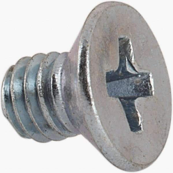 Value Collection - M3x0.50 Metric Coarse, 4mm OAL Phillips Drive Machine Screw - Flat Head, Grade 4.8 Steel, Zinc-Plated Finish, Without Washer - Benchmark Tooling