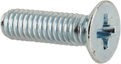 Value Collection - M4x0.70 Metric Coarse, 14mm OAL Phillips Drive Machine Screw - Flat Head, Grade 4.8 Steel, Zinc-Plated Finish, Without Washer - Benchmark Tooling
