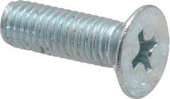 Value Collection - M5x0.80 Metric Coarse, 16mm OAL Phillips Drive Machine Screw - Flat Head, Grade 4.8 Steel, Zinc-Plated Finish, Without Washer - Benchmark Tooling