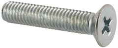 Value Collection - M5x0.80 Metric Coarse, 25mm OAL Phillips Drive Machine Screw - Flat Head, Grade 4.8 Steel, Zinc-Plated Finish, Without Washer - Benchmark Tooling