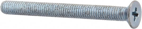 Value Collection - M5x0.80 Metric Coarse, 50mm OAL Phillips Drive Machine Screw - Flat Head, Grade 4.8 Steel, Zinc-Plated Finish, Without Washer - Benchmark Tooling