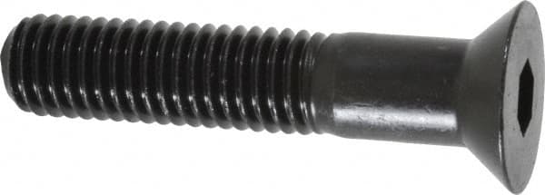 Made in USA - 1/4-20 UNC Hex Socket Drive, 82° Flat Screw - Alloy Steel, Black Oxide Finish, Partially Threaded, 1-3/4" OAL - Benchmark Tooling