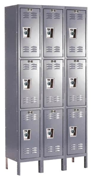 Hallowell - 9 Door, 3 Tier, Ready-Built Wardrobe & Box Lockers - Benchmark Tooling