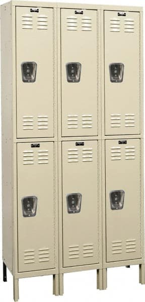 Hallowell - 6 Door, 2 Tier, Galvanite Corrosion Resistant Wardrobe & Box Lockers - Benchmark Tooling