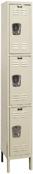 Hallowell - 3 Door, 3 Tier, Galvanite Corrosion Resistant Wardrobe & Box Lockers - Benchmark Tooling