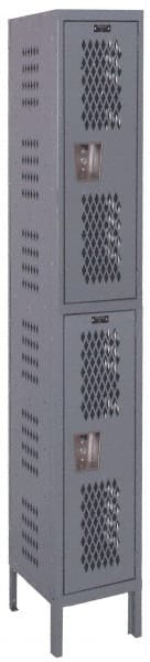 Hallowell - 2 Door, 2 Tier, Heavy-Duty Ventilated Wardrobe & Box Lockers - Benchmark Tooling