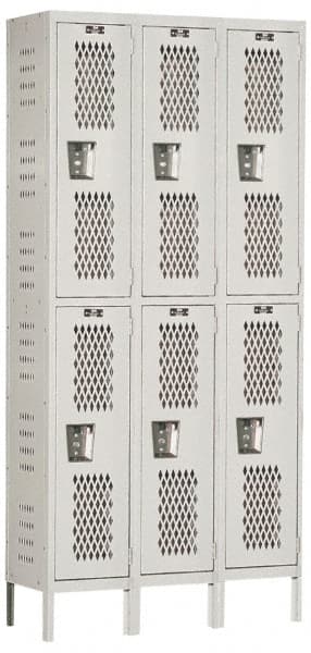 Hallowell - 6 Door, 2 Tier, Heavy-Duty Ventilated Wardrobe & Box Lockers - Benchmark Tooling