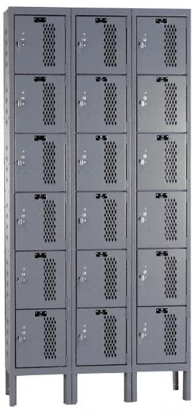 Hallowell - 18 Door, 6 Tier, Heavy-Duty Ventilated Wardrobe & Box Lockers - Benchmark Tooling