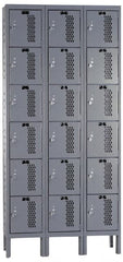 Hallowell - 18 Door, 6 Tier, Heavy-Duty Ventilated Wardrobe & Box Lockers - Benchmark Tooling