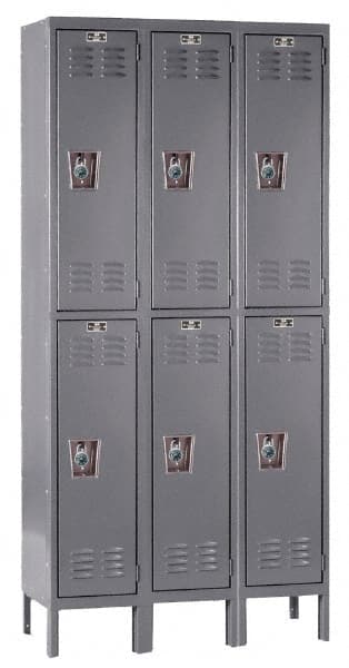 Hallowell - 6 Door, 2 Tier, Ready-Built Wardrobe & Box Lockers - Benchmark Tooling