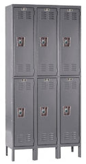 Hallowell - 6 Door, 2 Tier, Ready-Built Wardrobe & Box Lockers - Benchmark Tooling