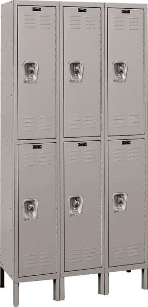 Hallowell - 6 Door, 2 Tier, Ready-Built Wardrobe & Box Lockers - Benchmark Tooling