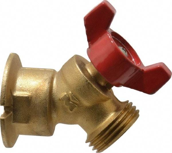 B&K Mueller - 3/4" Pipe, Brass Sillcock - Tee Handle, FNPT x GHT End Connections, 125 psi WOG Rating - Benchmark Tooling