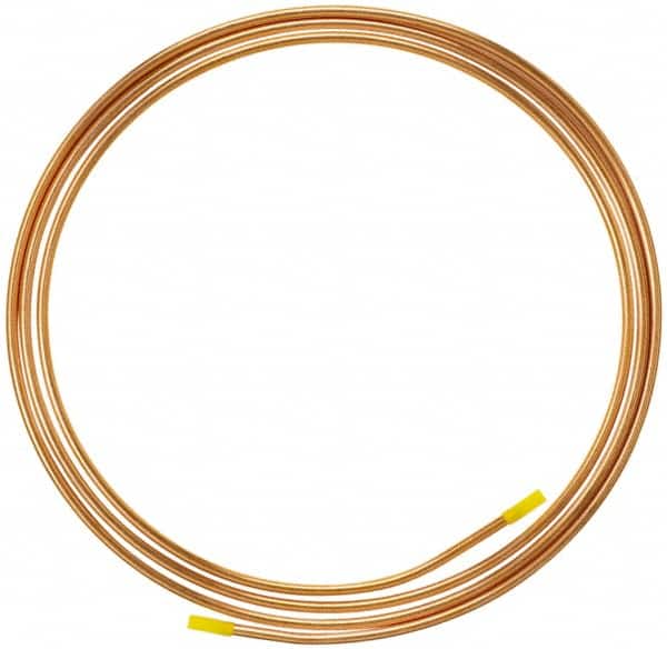 Mueller Industries - 10' Long, 1/4" OD, Grade Alloy 122 Copper Seamless Tube - 0.03" Wall Thickness, 4 Lb per Coil - Benchmark Tooling