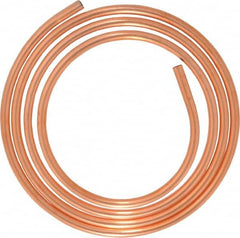 Mueller Industries - 1/2 Inch Outside Diameter x 10 Ft. Long, Copper Round Tube - 0.43 Inch Inside Diameter, 0.035 Inch Wall Thickness, Alloy 122 - Benchmark Tooling