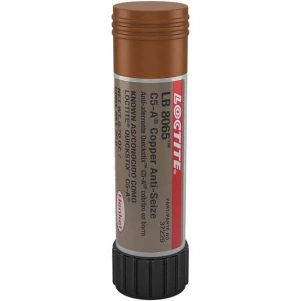 Loctite - 20 Gram Stick High Temperature Anti-Seize Lubricant - Copper, -20 to 1,800°F, Copper Colored, Water Resistant - Benchmark Tooling