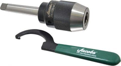 Jacobs - 2MT, 3/64 to 1/2" Capacity, Integral Shank Drill Chuck - Keyless, Taper Shank, 1-7/8" Sleeve Diam, 3-5/32" Open Length - Exact Industrial Supply