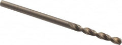 Cleveland - #40 135° Parabolic Flute Cobalt Screw Machine Drill Bit - Oxide/Gold Finish, Right Hand Cut, 13/16" Flute Length, 1-13/16" OAL, Split Point, Straight Shank - Benchmark Tooling