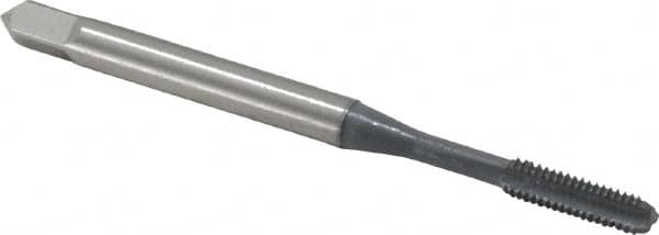 OSG - #4-48 UNF 2B 3 Flute elektraLUBE Finish High Speed Steel Straight Flute Standard Hand Tap - Bottoming, Right Hand Thread, 1-7/8" OAL, 9/16" Thread Length, H2 Limit - Exact Industrial Supply