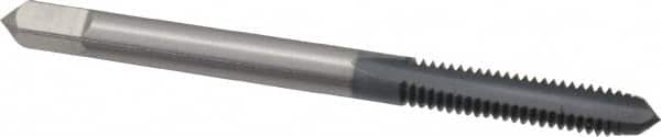 OSG - #8-32 UNC 3B 2 Flute elektraLUBE Finish High Speed Steel Straight Flute Standard Hand Tap - Plug, Right Hand Thread, 2-1/8" OAL, 3/4" Thread Length, H2 Limit - Exact Industrial Supply