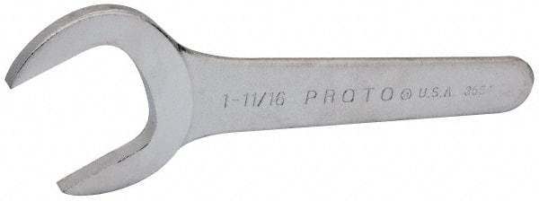 Proto - 1-11/16" Standard Service Open End Wrench - 7-5/8" OAL, Single End, Satin Finish, 30° Head Angle - Benchmark Tooling