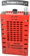 Master Lock - 3-1/2" Deep x 6-3/8" Wide x 12-3/4" High, Portable & Wall Mount Group Lockout Box - Red, 14 Padlocks - Benchmark Tooling