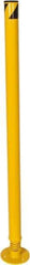 Vestil - 2-1/2" Diam x 42" High, Yellow Steel Spring Bollard - 6" Wide x 6" Long Mounting Plate, 19 Lb - Benchmark Tooling