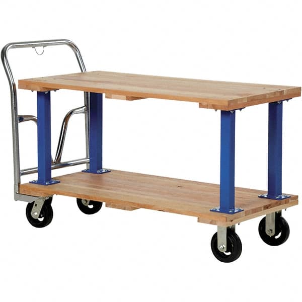 Vestil - 1,600 Lb Capacity Hardwood Platform Truck - Hardwood Deck, 24" OAW - Benchmark Tooling