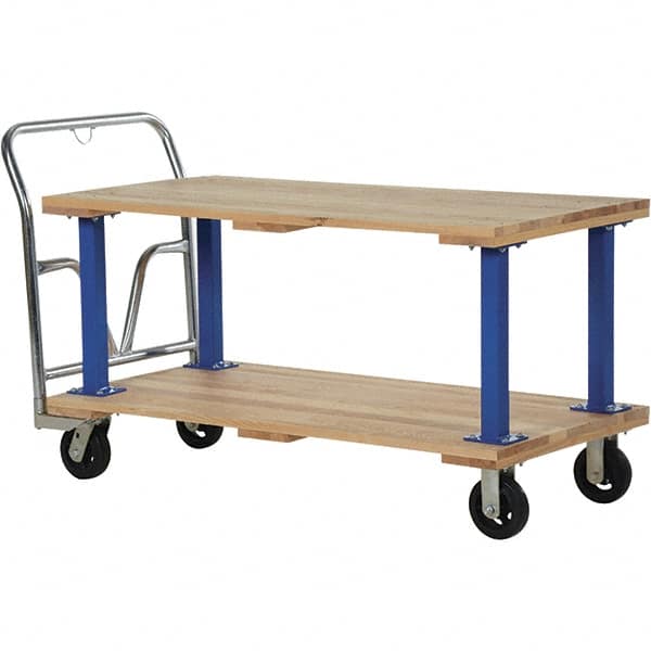 Vestil - 1,600 Lb Capacity Hardwood Platform Truck - Hardwood Deck, 27" OAW - Benchmark Tooling