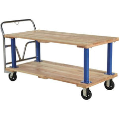 Vestil - 1,600 Lb Capacity Hardwood Platform Truck - Hardwood Deck, 30" OAW - Benchmark Tooling