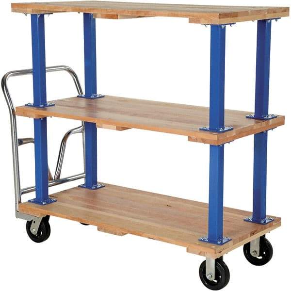 Vestil - 1,600 Lb Capacity Hardwood Platform Truck - Hardwood Deck, 24" OAW - Benchmark Tooling