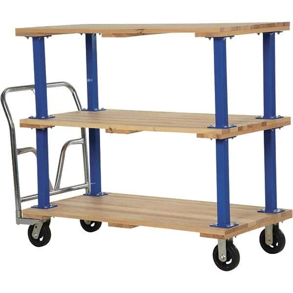 Vestil - 1,600 Lb Capacity Hardwood Platform Truck - Hardwood Deck, 27" OAW - Benchmark Tooling