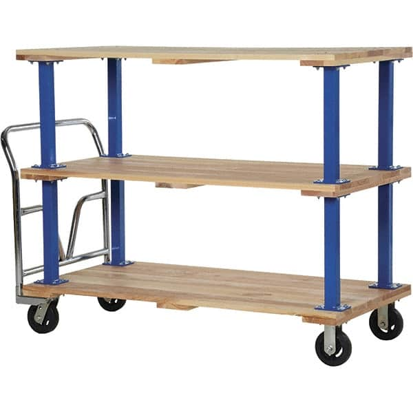 Vestil - 1,600 Lb Capacity Hardwood Platform Truck - Hardwood Deck, 30" OAW - Benchmark Tooling