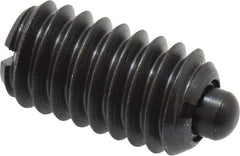 Gibraltar - 5/16-18, 9/16" Thread Length, 1/12" Plunger Projection, Steel Threaded Spring Plunger - 0.135" Max Plunger Diam, 0.562" Plunger Length, 1.25 Lb Init End Force, 4 Lb Final End Force - Benchmark Tooling